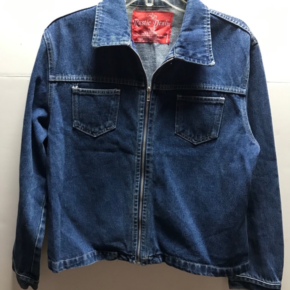 RUSTIC DENIM Women's  Full Zipper Jean Jacket #117636 Large - Picture 3 of 7